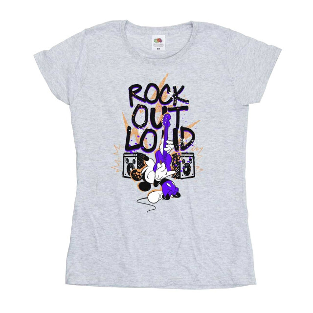 Li-cense Disney dames mickey mouse rock out loud katoenen t-shirt UTBI33809_sportsgrey large