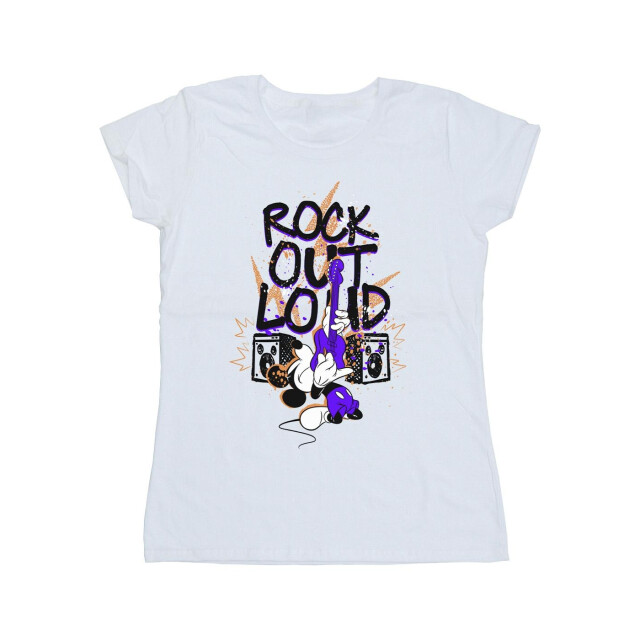 Li-cense Disney dames mickey mouse rock out loud katoenen t-shirt UTBI33809_white large