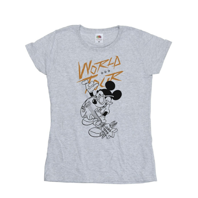 Li-cense Disney dames mickey mouse world tour line katoenen t-shirt UTBI33829_sportsgrey large