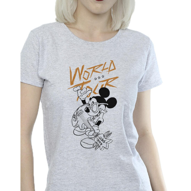 Li-cense Disney dames mickey mouse world tour line katoenen t-shirt UTBI33829_sportsgrey large