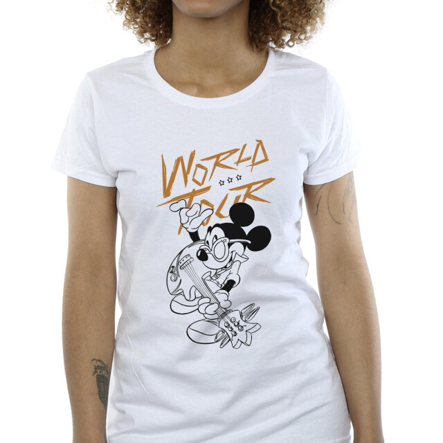 Li-cense Disney dames mickey mouse world tour line katoenen t-shirt UTBI33829_white large