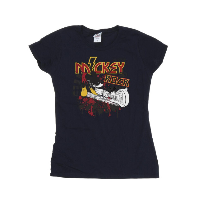 Li-cense Disney dames mickey mouse smash guitar rock katoenen t-shirt UTBI33830_navyblue large
