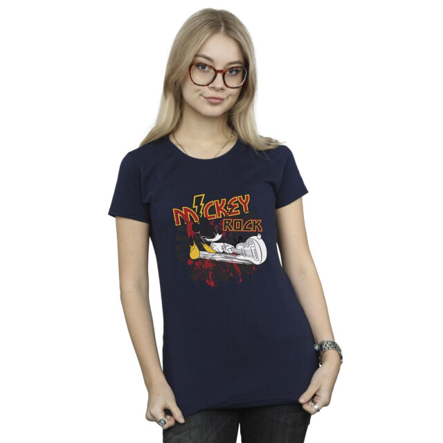 Li-cense Disney dames mickey mouse smash guitar rock katoenen t-shirt UTBI33830_navyblue large