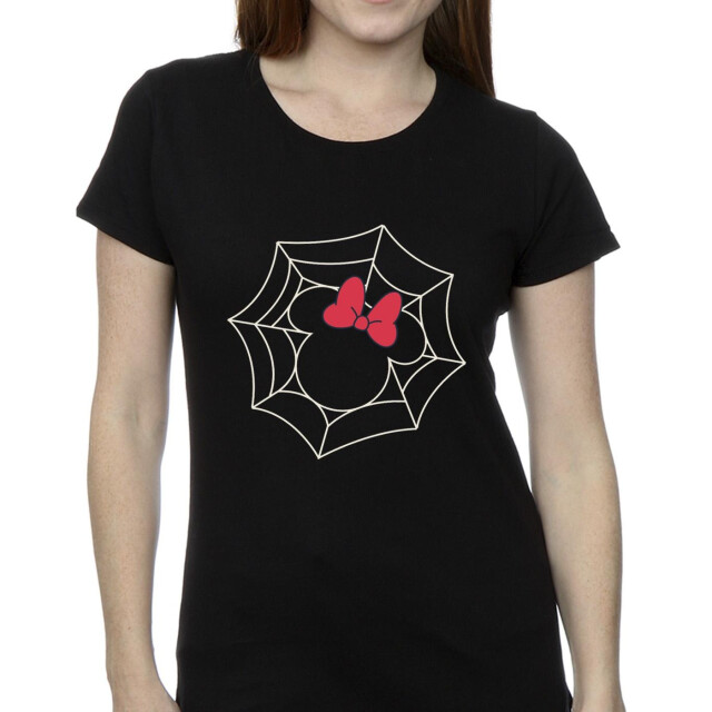 Li-cense Disney dames minnie mouse spinnenweb katoenen t-shirt UTBI33849_black large