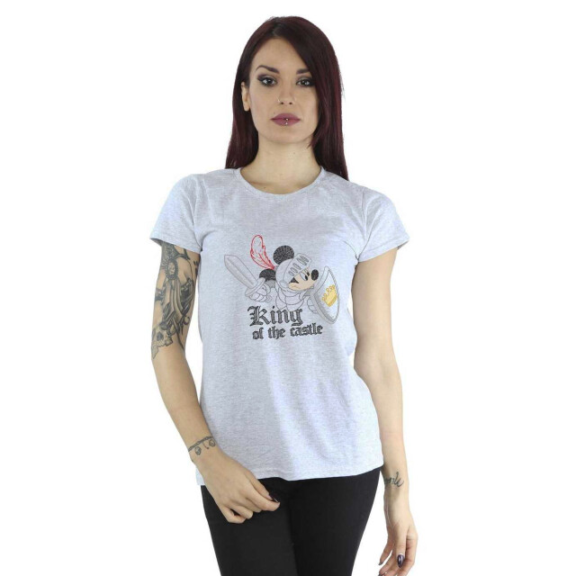 Li-cense Disney dames mickey mouse king of the castle katoenen t-shirt UTBI33807_sportsgrey large