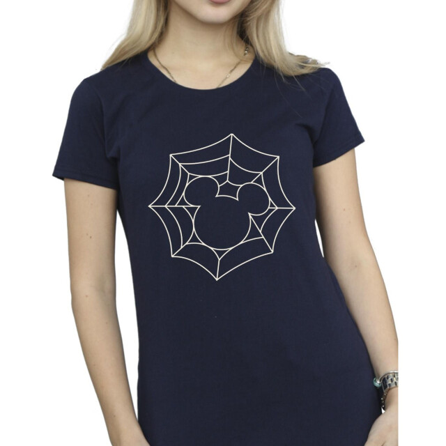 Li-cense Disney dames mickey mouse spinnenweb katoenen t-shirt UTBI33869_navyblue large