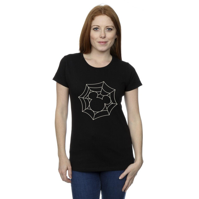 Li-cense Disney dames mickey mouse spinnenweb katoenen t-shirt UTBI33869_black large