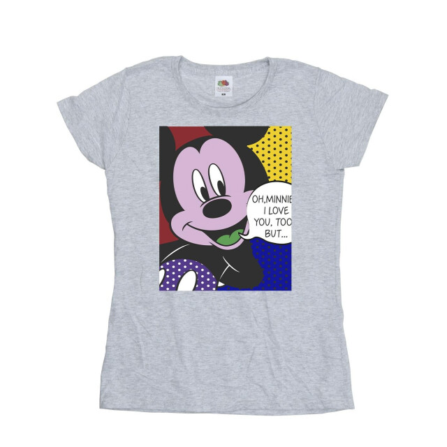 Li-cense Disney dames mickey mouse oh minnie pop art katoenen t-shirt UTBI33737_sportsgrey large