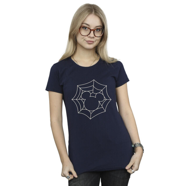 Li-cense Disney dames mickey mouse spinnenweb katoenen t-shirt UTBI33869_navyblue large