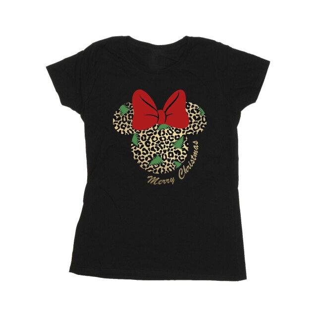 Li-cense Disney dames minnie mouse luipaard kerst katoenen t-shirt UTBI33893_black large