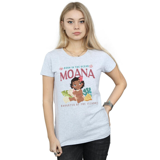 Li-cense Disney dames moana geboren in de oceaan katoenen t-shirt UTBI33916_sportsgrey large