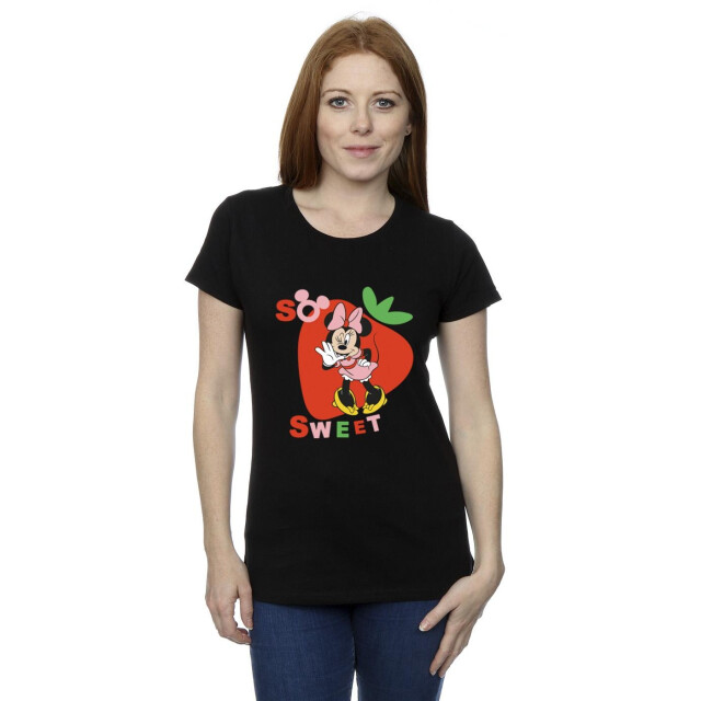 Li-cense Disney dames minnie mouse so sweet strawberry katoenen t-shirt UTBI33713_black large