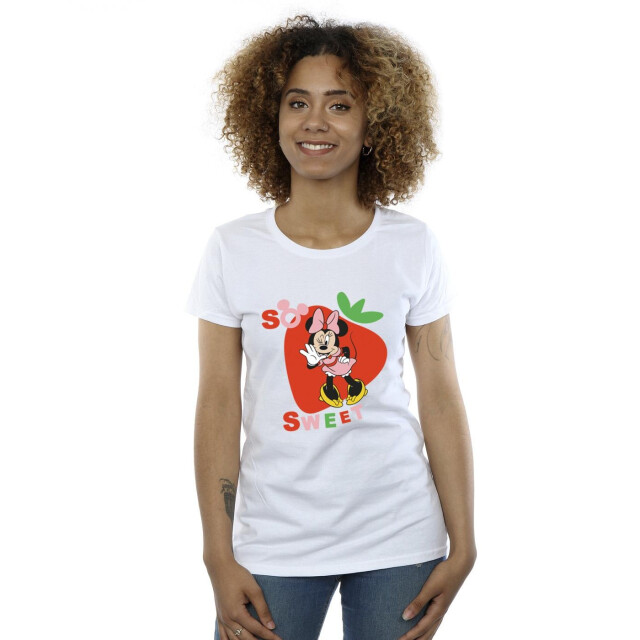 Li-cense Disney dames minnie mouse so sweet strawberry katoenen t-shirt UTBI33713_white large