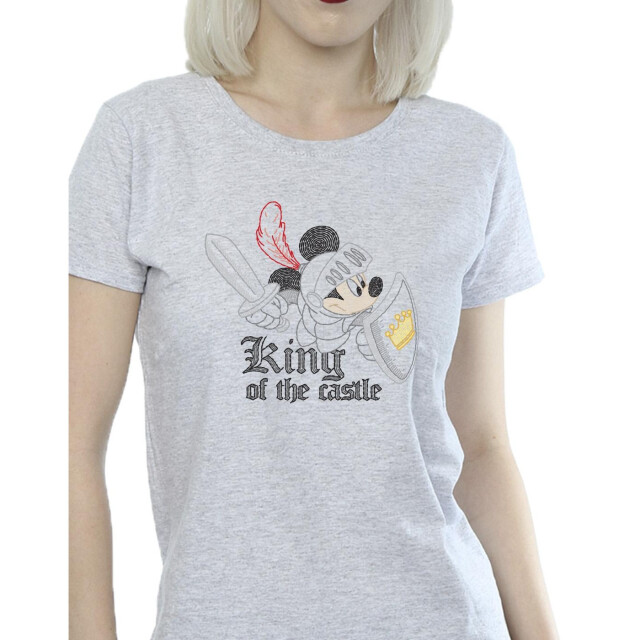 Li-cense Disney dames mickey mouse king of the castle katoenen t-shirt UTBI33807_sportsgrey large