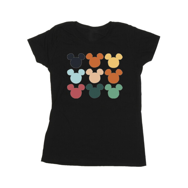 Li-cense Disney dames mickey mouse hoofden vierkant katoenen t-shirt UTBI33732_black large