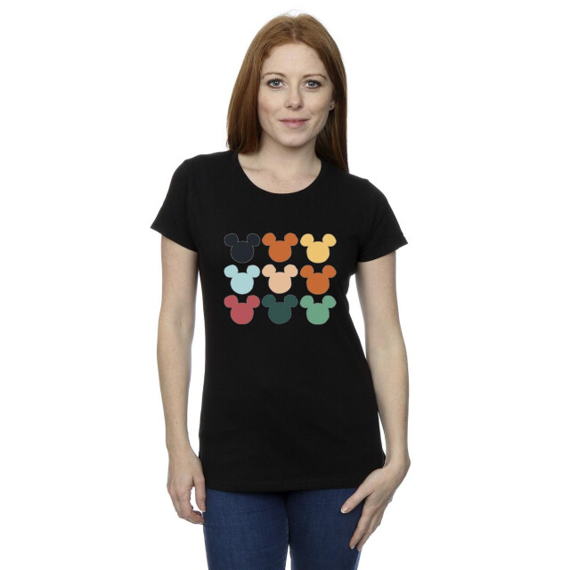 Li-cense Disney dames mickey mouse hoofden vierkant katoenen t-shirt UTBI33732_black large