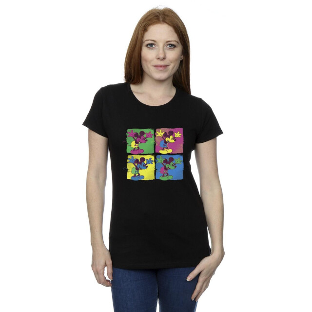 Li-cense Disney dames mickey mouse pop art katoenen t-shirt UTBI33756_black large