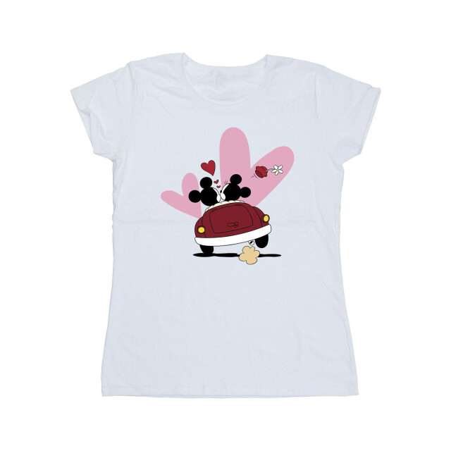 Li-cense Disney dames mickey mouse car print katoenen t-shirt UTBI33653_white large