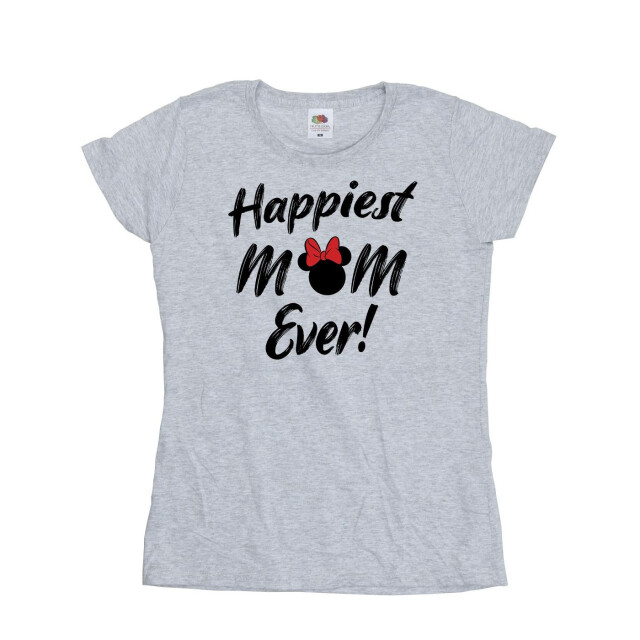 Li-cense Disney dames minnie mouse happiest mom ever katoenen t-shirt UTBI33674_sportsgrey large