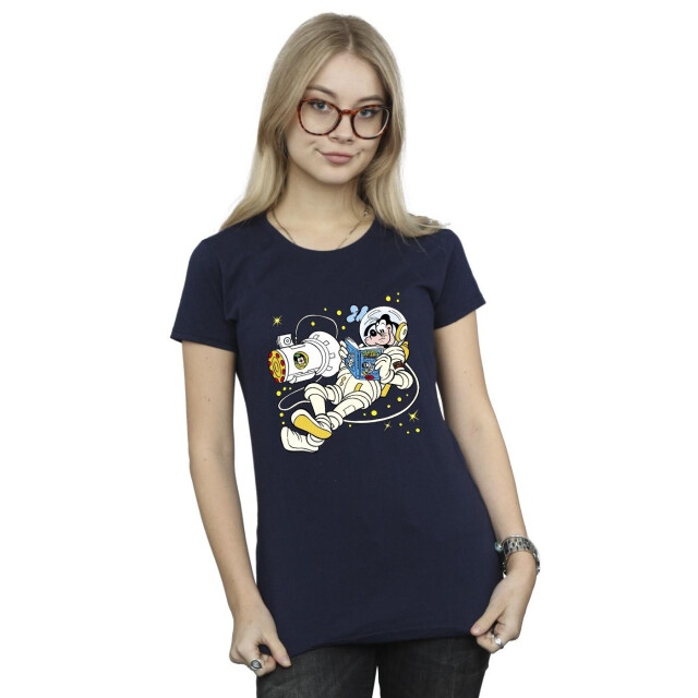 Li-cense Disney dames goofy lezen in de ruimte katoenen t-shirt UTBI33615_navyblue large