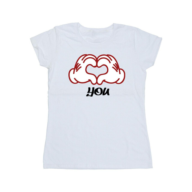 Li-cense Disney dames mickey mouse love you hands katoenen t-shirt UTBI33655_white large