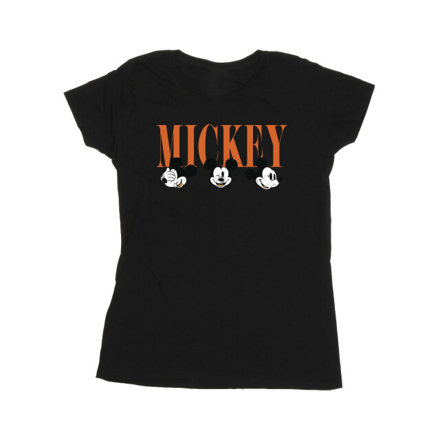 Li-cense Disney dames mickey mouse gezichten katoenen t-shirt UTBI33632_black large