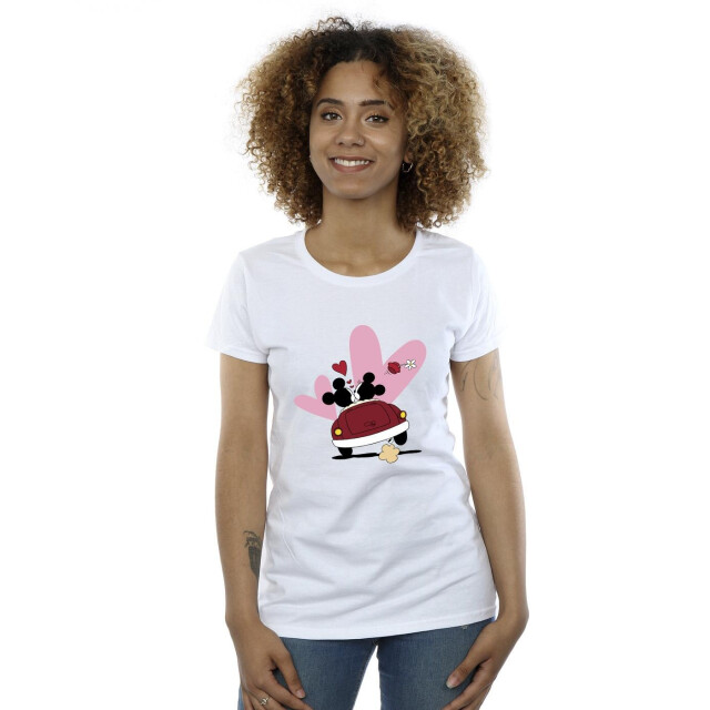 Li-cense Disney dames mickey mouse car print katoenen t-shirt UTBI33653_white large
