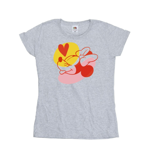 Li-cense Disney dames minnie mouse tong hart katoenen t-shirt UTBI33696_sportsgrey large