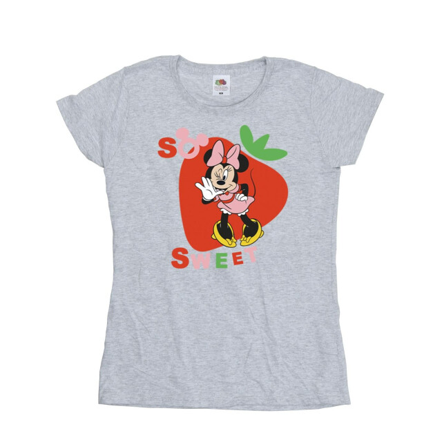 Li-cense Disney dames minnie mouse so sweet strawberry katoenen t-shirt UTBI33713_sportsgrey large
