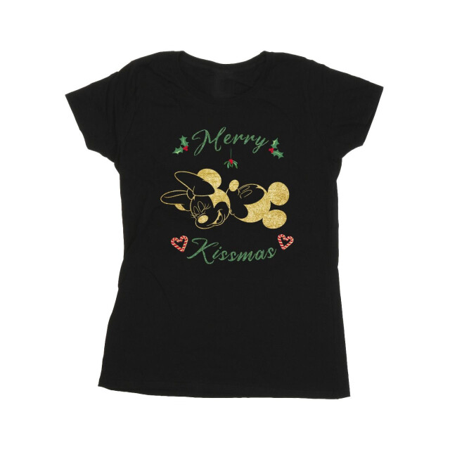 Li-cense Disney dames mickey mouse merry kissmas katoenen t-shirt UTBI33559_black large