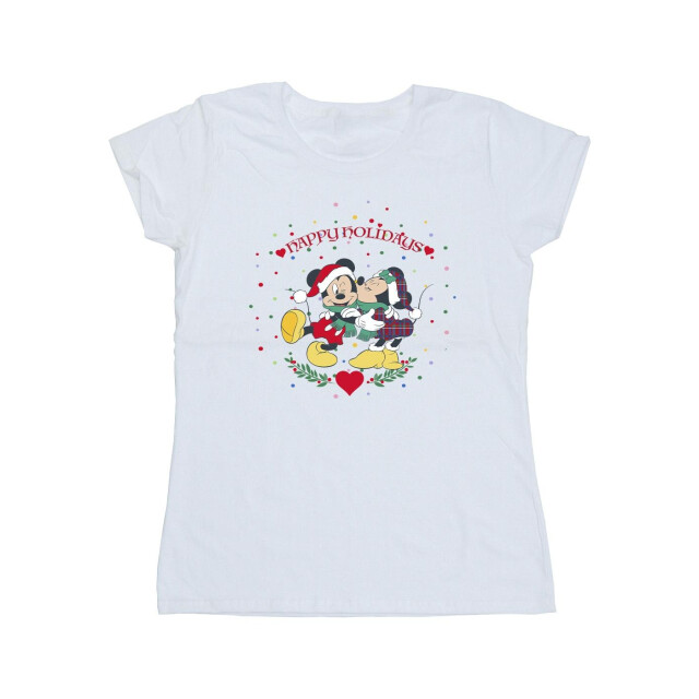 Li-cense Disney dames mickey mouse mickey minnie kerst katoenen t-shirt UTBI33560_white large