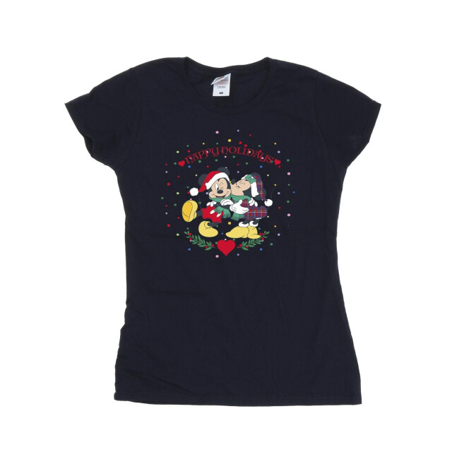 Li-cense Disney dames mickey mouse mickey minnie kerst katoenen t-shirt UTBI33560_navyblue large