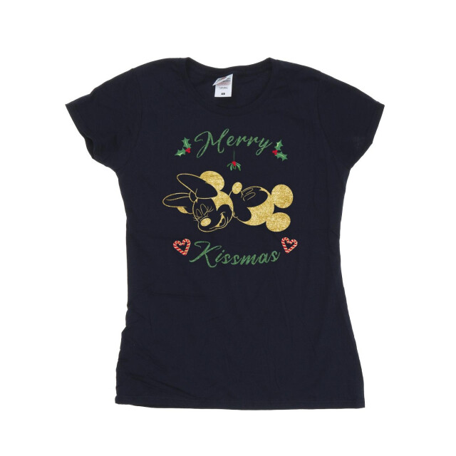 Li-cense Disney dames mickey mouse merry kissmas katoenen t-shirt UTBI33559_navyblue large