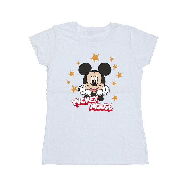 Li-cense Disney dames mickey mouse sterren katoenen t-shirt UTBI33576_white large