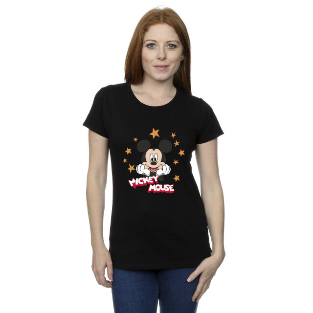 Li-cense Disney dames mickey mouse sterren katoenen t-shirt UTBI33576_black large