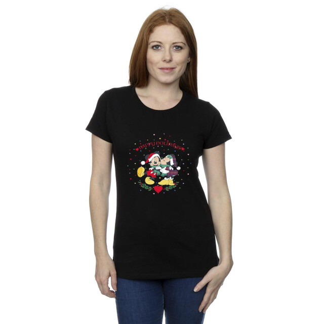Li-cense Disney dames mickey mouse mickey minnie kerst katoenen t-shirt UTBI33560_black large