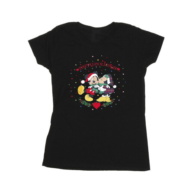 Li-cense Disney dames mickey mouse mickey minnie kerst katoenen t-shirt UTBI33560_black large