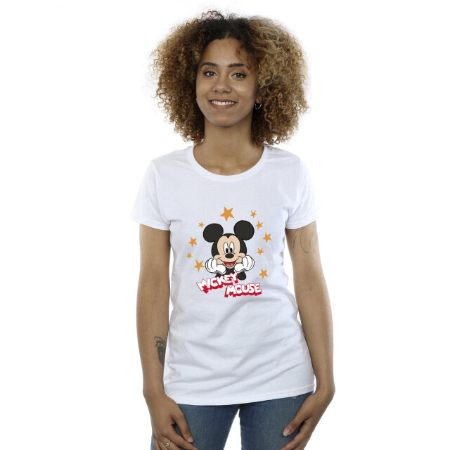 Li-cense Disney dames mickey mouse sterren katoenen t-shirt UTBI33576_white large