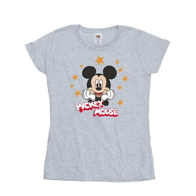 Li-cense Disney dames mickey mouse sterren katoenen t-shirt UTBI33576_sportsgrey large