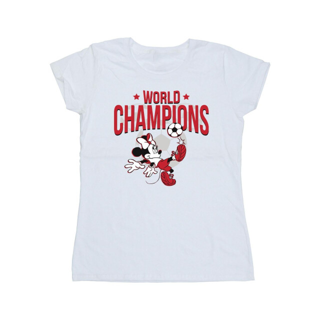Li-cense Disney dames minnie mouse wereldkampioen katoenen t-shirt UTBI33489_white large