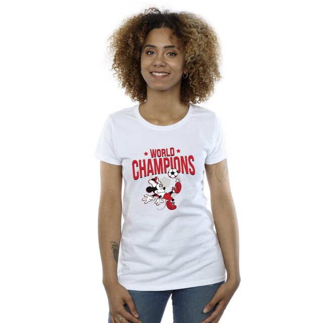 Li-cense Disney dames minnie mouse wereldkampioen katoenen t-shirt UTBI33489_white large