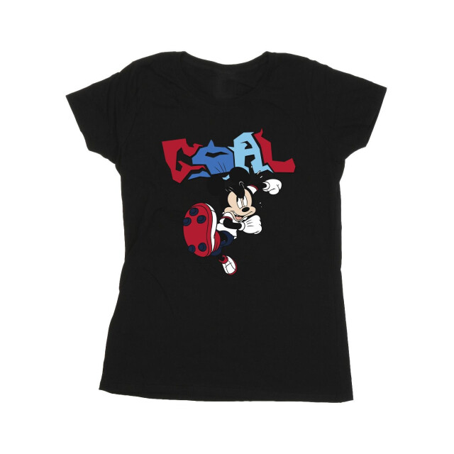 Li-cense Disney dames mickey mouse goal striker pose katoenen t-shirt UTBI33428_black large