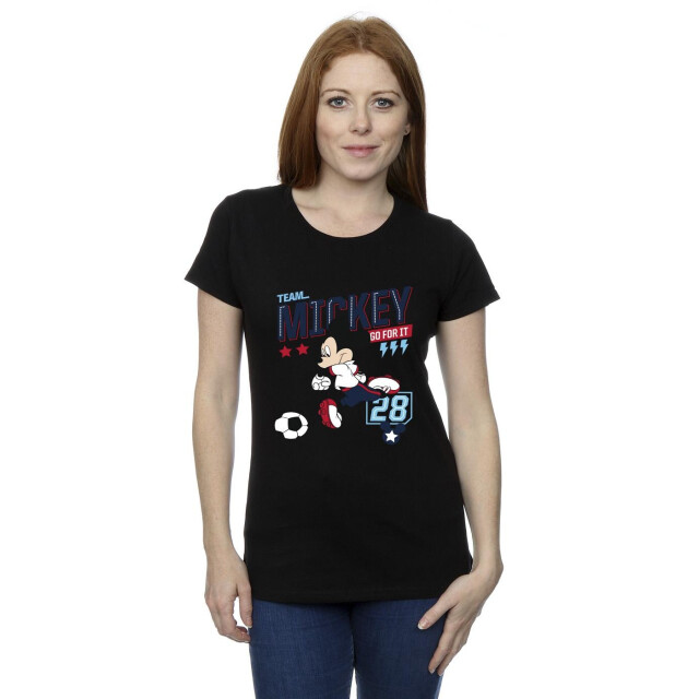 Li-cense Disney dames mickey mouse team mickey voetbal katoenen t-shirt UTBI33448_black large