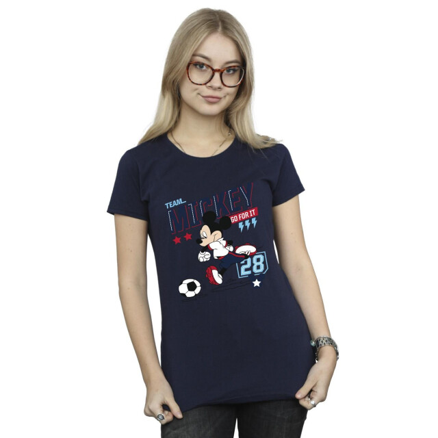 Li-cense Disney dames mickey mouse team mickey voetbal katoenen t-shirt UTBI33448_navyblue large