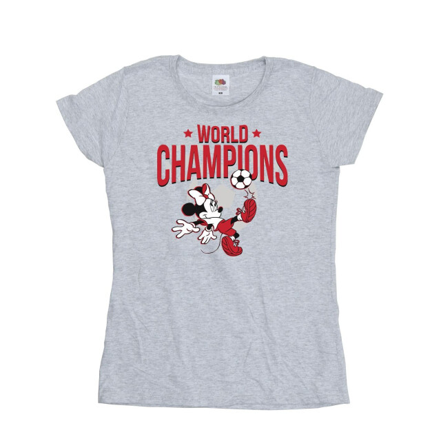 Li-cense Disney dames minnie mouse wereldkampioen katoenen t-shirt UTBI33489_sportsgrey large