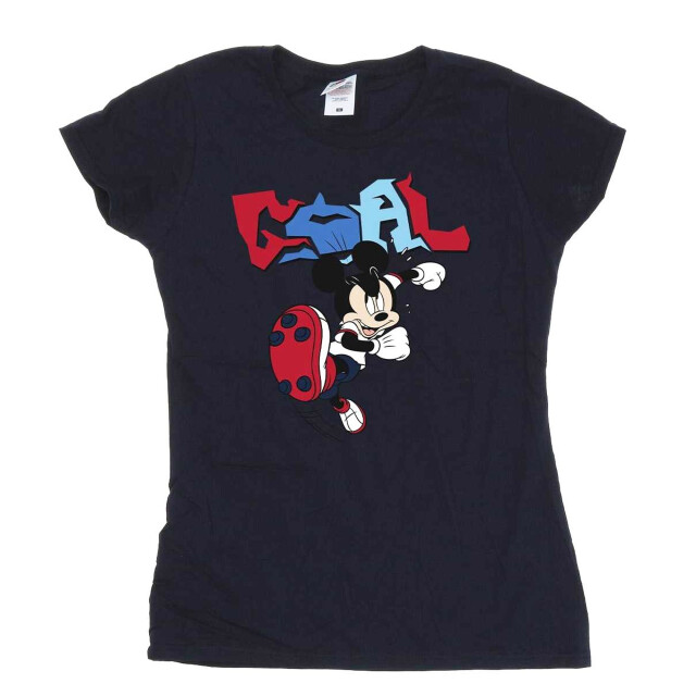 Li-cense Disney dames mickey mouse goal striker pose katoenen t-shirt UTBI33428_navyblue large