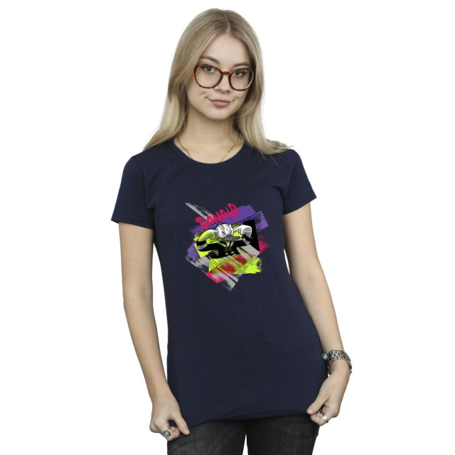 Li-cense Disney dames donald duck oorplug bright katoenen t-shirt UTBI33407_navyblue large