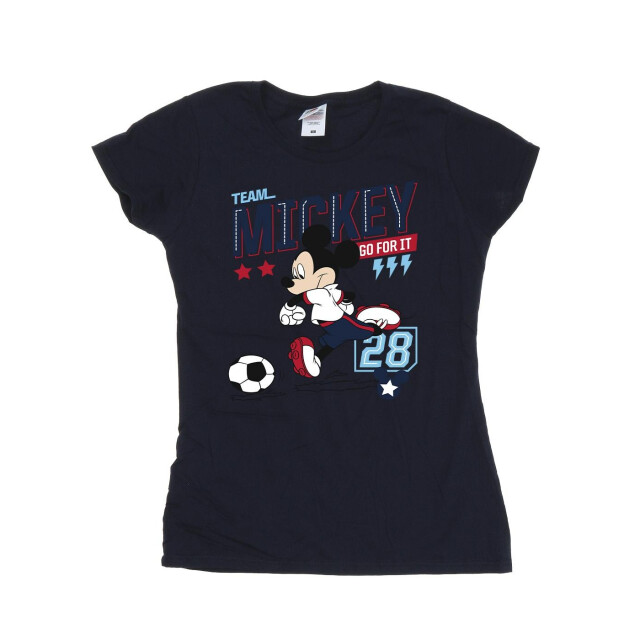 Li-cense Disney dames mickey mouse team mickey voetbal katoenen t-shirt UTBI33448_navyblue large