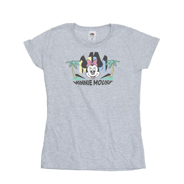 Li-cense Disney dames minnie mm palm katoenen t-shirt UTBI33333_sportsgrey large