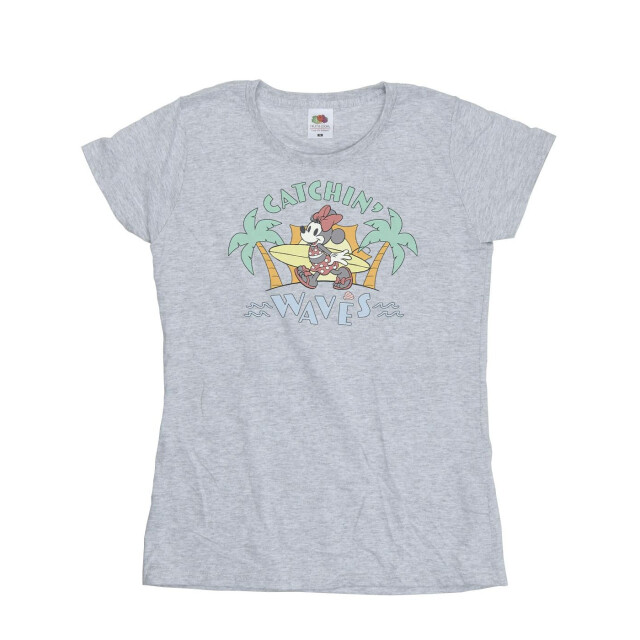 Li-cense Disney dames minnie mouse catchin waves katoenen t-shirt UTBI33343_sportsgrey large